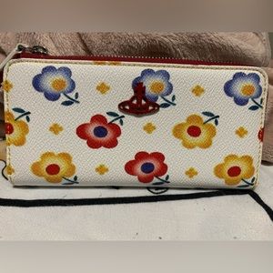 Authentic Vivienne westwood flower print long wallet